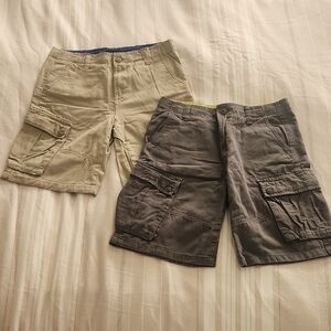 DKNY Boy's Cargo Shorts - Tan and Gray